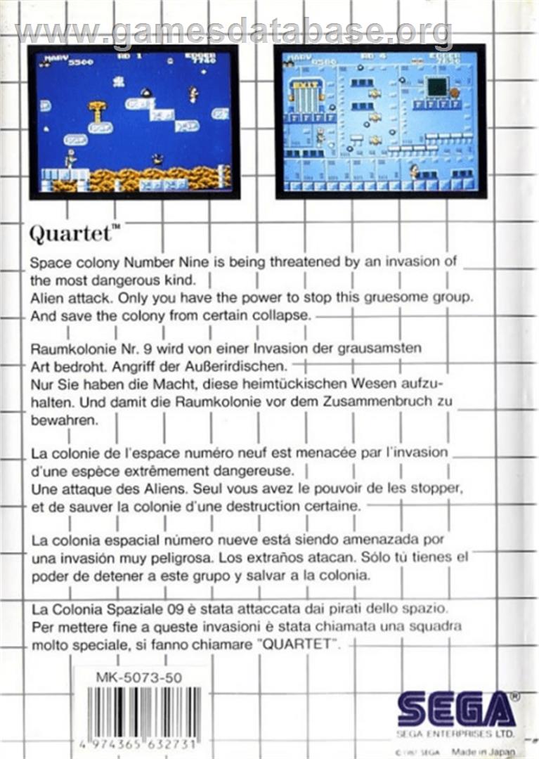 Quartet - Sega Master System - Artwork - Box Back