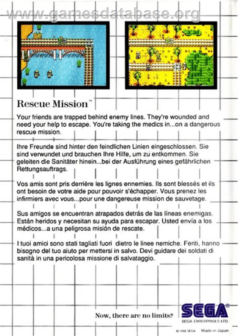 Rescue Mission - Sega Master System - Artwork - Box Back