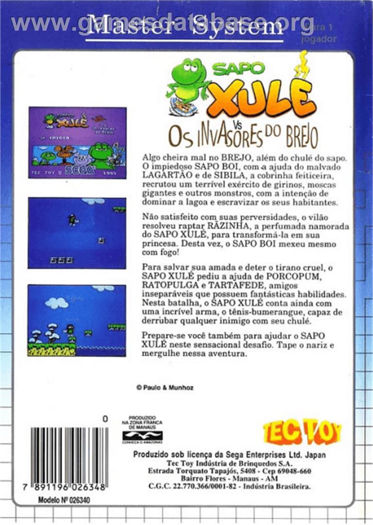 Sapo Xulé vs. Os Invasores do Brejo - Sega Master System - Artwork - Box Back