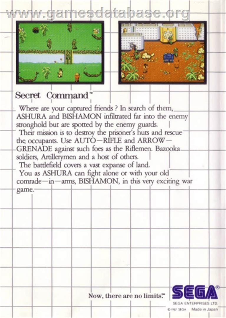 Secret Commando - Sega Master System - Artwork - Box Back