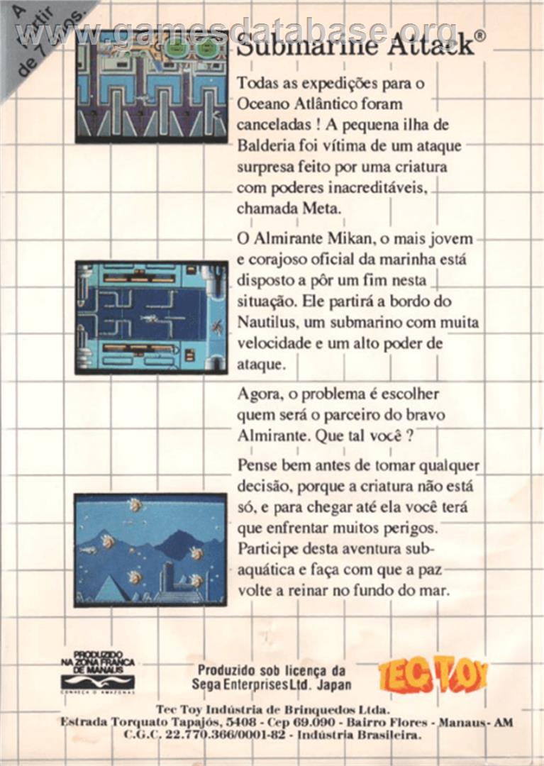 Submarine Attack - Sega Master System - Artwork - Box Back