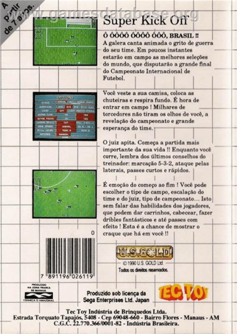 Super Kick Off - Sega Master System - Artwork - Box Back