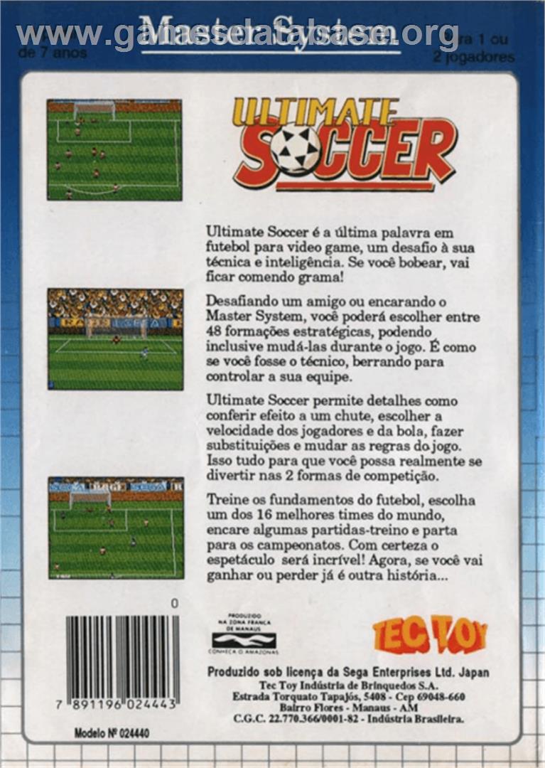 Ultimate Soccer - Sega Master System - Artwork - Box Back