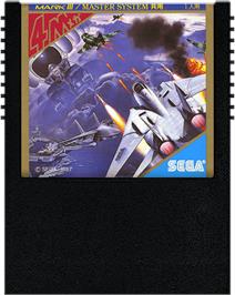 Cartridge artwork for Action Fighter on the Sega Master System.