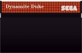 Cartridge artwork for Dynamite Duke on the Sega Master System.