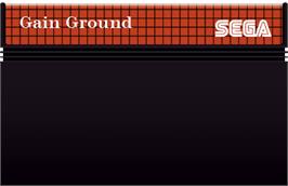 Cartridge artwork for Gain Ground on the Sega Master System.