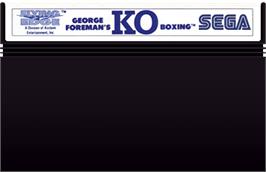 Cartridge artwork for George Foreman's KO Boxing on the Sega Master System.