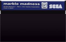 Cartridge artwork for Marble Madness on the Sega Master System.