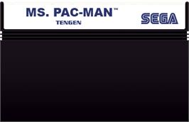 Cartridge artwork for Ms. Pac-Man on the Sega Master System.