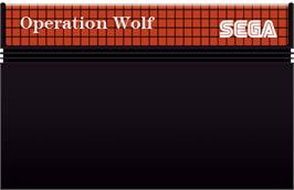 Cartridge artwork for Operation Wolf on the Sega Master System.