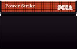Cartridge artwork for Power Strike on the Sega Master System.