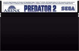Cartridge artwork for Predator 2 on the Sega Master System.