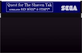 Cartridge artwork for Quest for the Shaven Yak starring Ren Hoëk & Stimpy on the Sega Master System.