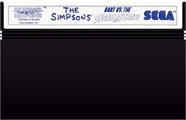 Cartridge artwork for Simpsons: Bart vs. the Space Mutants on the Sega Master System.
