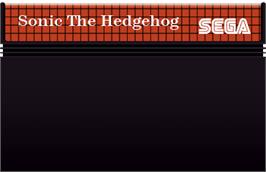 Cartridge artwork for Sonic The Hedgehog 2 on the Sega Master System.