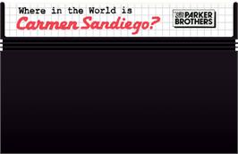 Cartridge artwork for Where in the World is Carmen Sandiego on the Sega Master System.