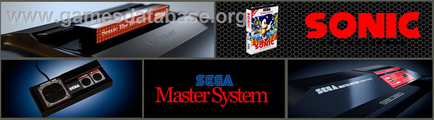 Sonic The Hedgehog - Sega Master System - Artwork - Marquee