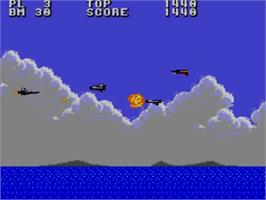In game image of Aerial Assault on the Sega Master System.