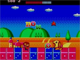 In game image of Alex Kidd: The Lost Stars on the Sega Master System.