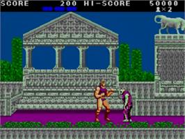 In game image of Altered Beast on the Sega Master System.