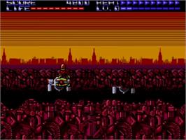 In game image of Assault City on the Sega Master System.