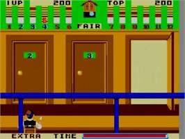 In game image of Bank Panic on the Sega Master System.