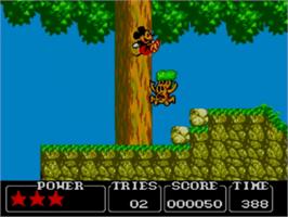In game image of Castle of Illusion starring Mickey Mouse on the Sega Master System.