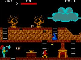 In game image of Chapolim x Drácula: Um Duelo Assustador on the Sega Master System.