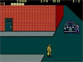 In game image of Dick Tracy on the Sega Master System.