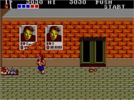 In game image of Double Dragon on the Sega Master System.