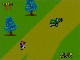 In game image of Enduro Racer on the Sega Master System.