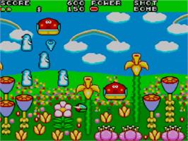 In game image of Fantasy Zone 2 on the Sega Master System.