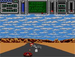 In game image of Fire and Forget 2: The Death Convoy on the Sega Master System.