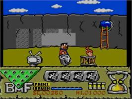 In game image of Flintstones on the Sega Master System.
