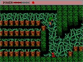In game image of Golvellius: Valley of Doom on the Sega Master System.