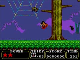 In game image of Land of Illusion starring Mickey Mouse on the Sega Master System.