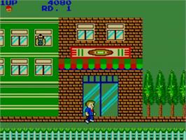 In game image of My Hero on the Sega Master System.