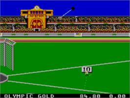 In game image of Olympic Gold: Barcelona '92 on the Sega Master System.