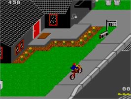 In game image of Paperboy on the Sega Master System.