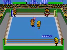 In game image of Pro Wrestling on the Sega Master System.