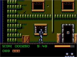 In game image of Robocop 3 on the Sega Master System.