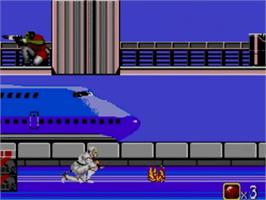 In game image of Shadow Dancer on the Sega Master System.