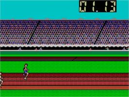 In game image of Summer Games on the Sega Master System.
