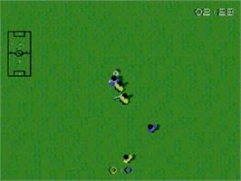 In game image of Super Kick Off on the Sega Master System.