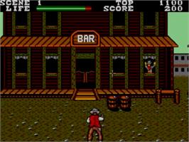 In game image of Wanted on the Sega Master System.