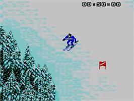 In game image of Winter Olympics: Lillehammer '94 on the Sega Master System.