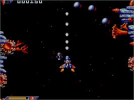 In game image of Xenon 2: Megablast on the Sega Master System.