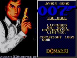 Title screen of 007: The Duel on the Sega Master System.