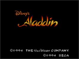 Title screen of Aladdin on the Sega Master System.