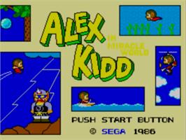 Title screen of Alex Kidd in Miracle World on the Sega Master System.